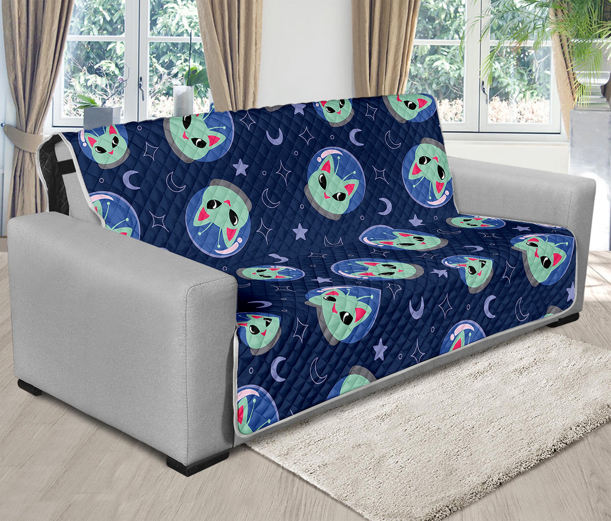 Astronaut Alien Cat Print Futon Protector