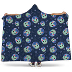 Astronaut Alien Cat Print Hooded Blanket