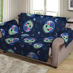 Astronaut Alien Cat Print Loveseat Protector