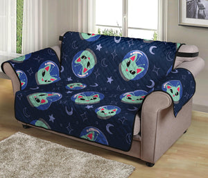 Astronaut Alien Cat Print Loveseat Protector