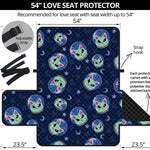 Astronaut Alien Cat Print Loveseat Protector