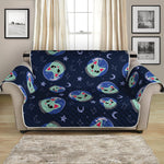 Astronaut Alien Cat Print Loveseat Protector