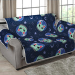 Astronaut Alien Cat Print Loveseat Protector