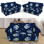 Astronaut Alien Cat Print Loveseat Slipcover