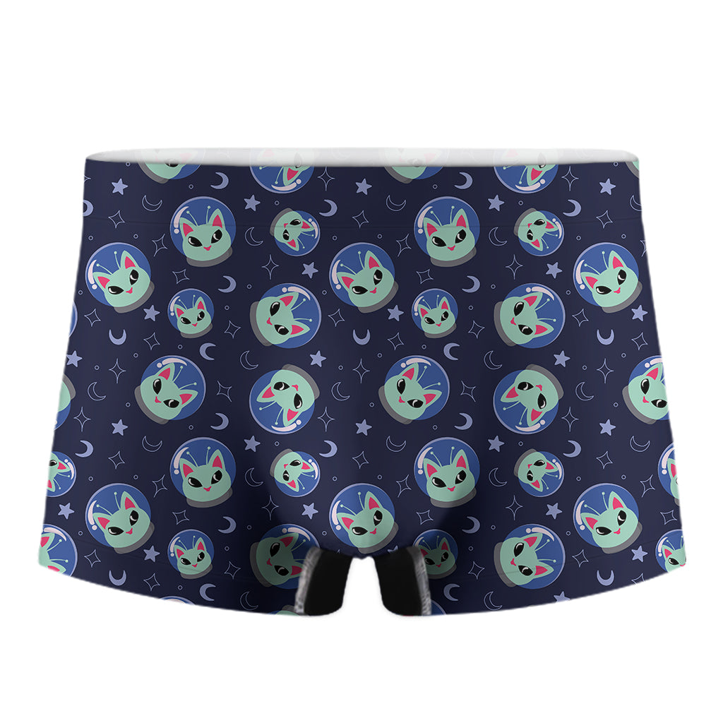 Astronaut Alien Cat Print Men's Boxer Briefs