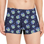 Astronaut Alien Cat Print Men's Boxer Briefs