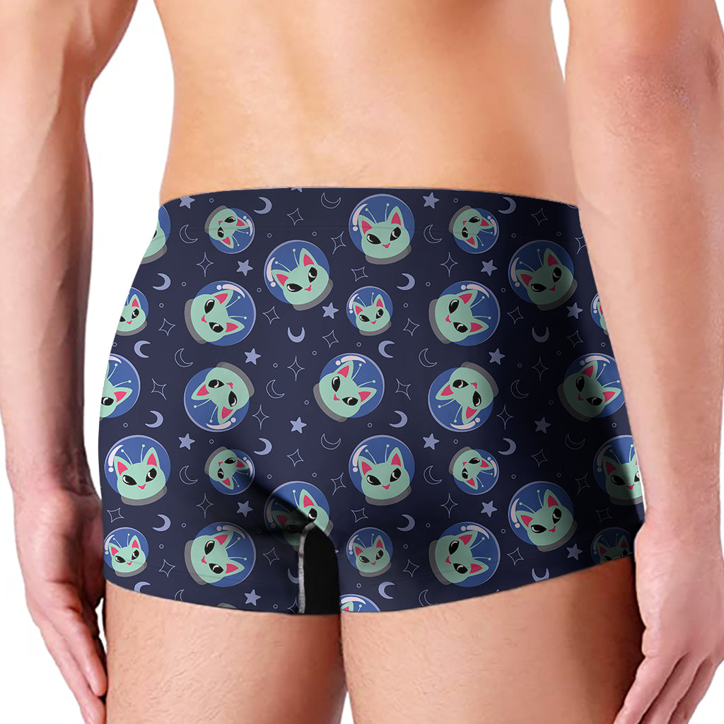 Astronaut Alien Cat Print Men's Boxer Briefs