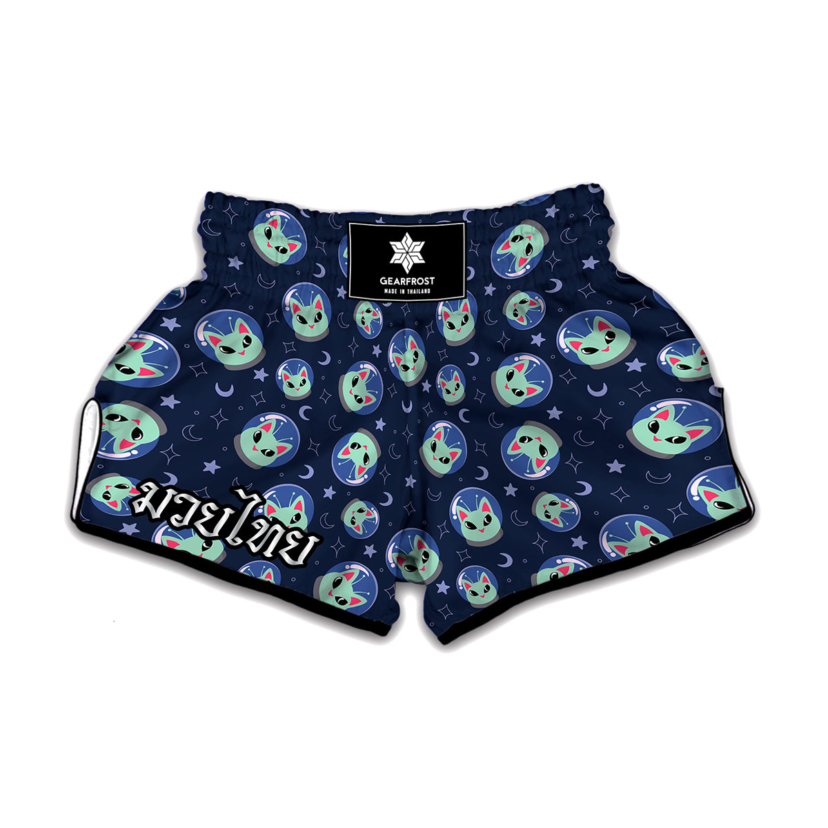 Astronaut Alien Cat Print Muay Thai Boxing Shorts