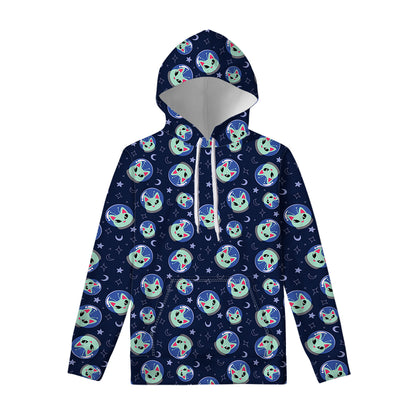 Astronaut Alien Cat Print Pullover Hoodie