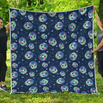 Astronaut Alien Cat Print Quilt