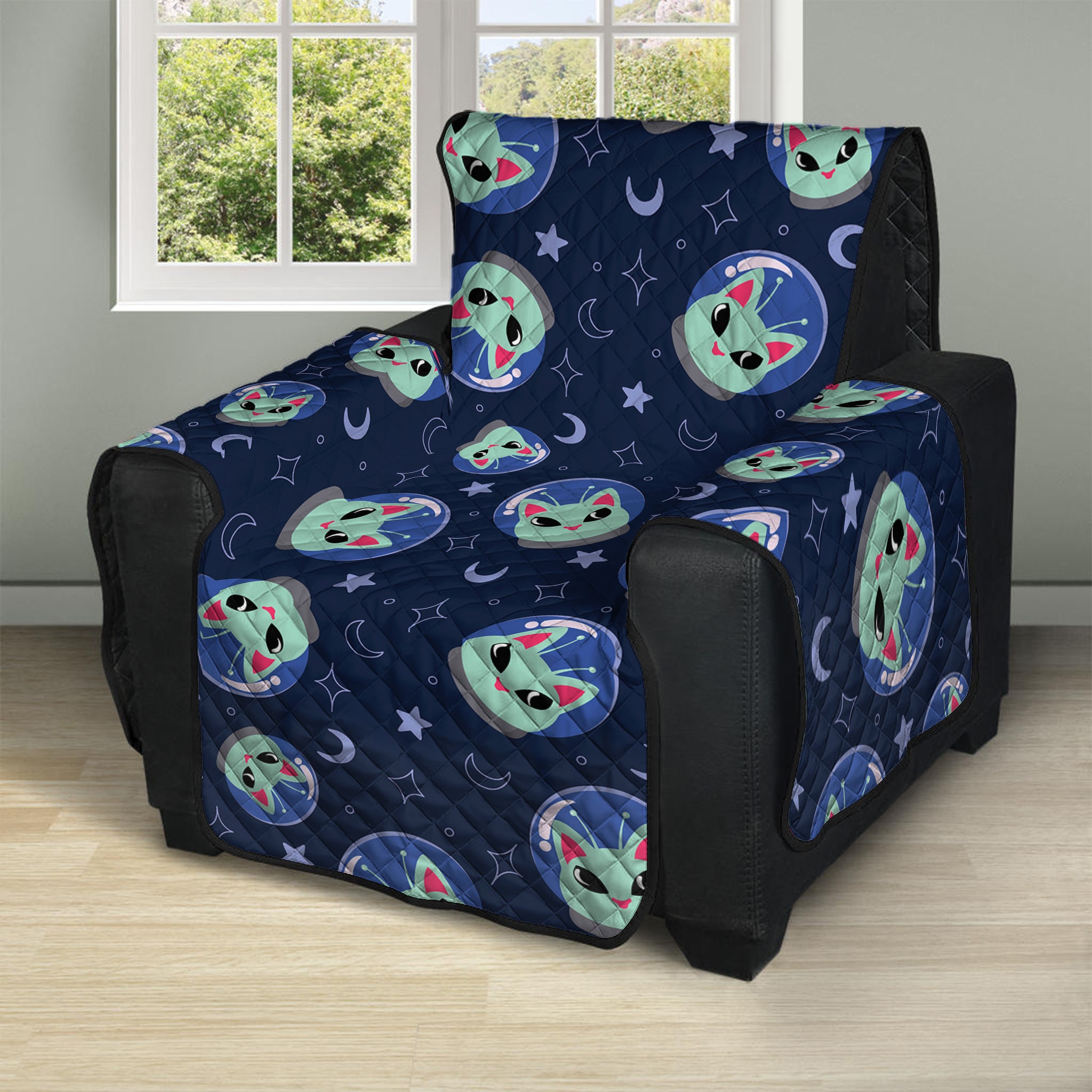 Astronaut Alien Cat Print Recliner Protector