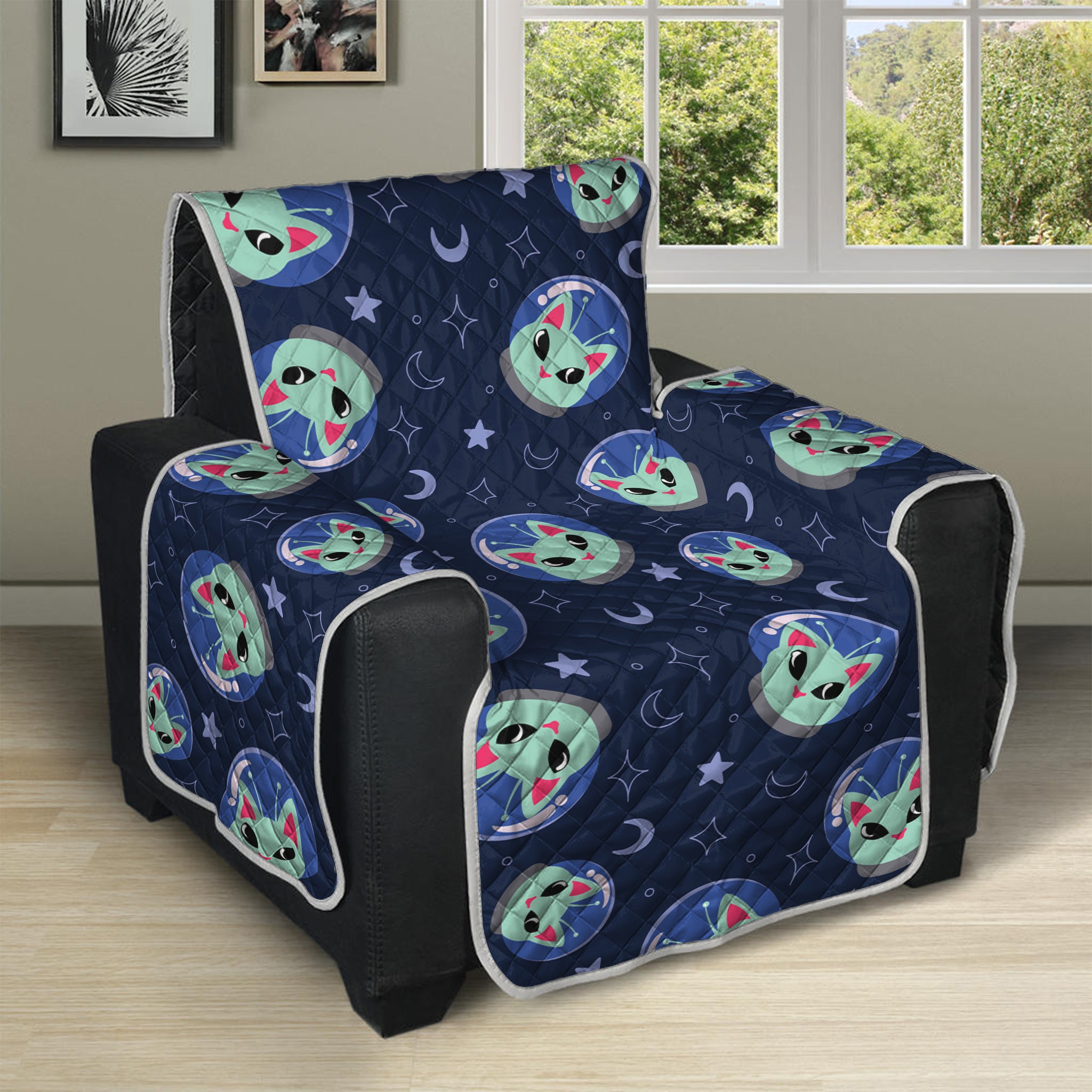 Astronaut Alien Cat Print Recliner Protector