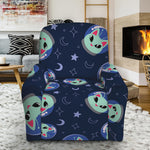 Astronaut Alien Cat Print Recliner Slipcover