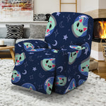 Astronaut Alien Cat Print Recliner Slipcover