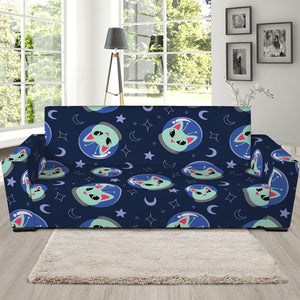 Astronaut Alien Cat Print Sofa Slipcover