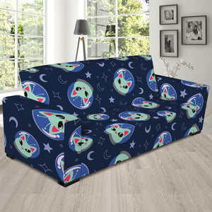 Astronaut Alien Cat Print Sofa Slipcover