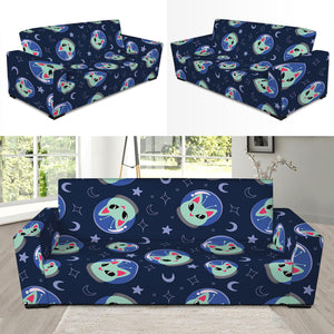 Astronaut Alien Cat Print Sofa Slipcover