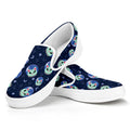Astronaut Alien Cat Print White Slip On Sneakers
