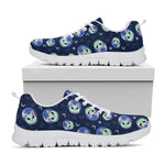 Astronaut Alien Cat Print White Sneakers