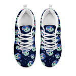 Astronaut Alien Cat Print White Sneakers