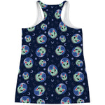 Astronaut Alien Cat Print Women's Racerback Tank Top