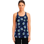 Astronaut Alien Cat Print Women's Racerback Tank Top