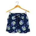 Astronaut Alien Cat Print Women's Shorts