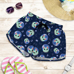 Astronaut Alien Cat Print Women's Shorts