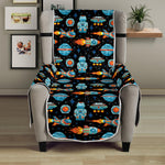 Astronaut And Space Pixel Pattern Print Armchair Protector