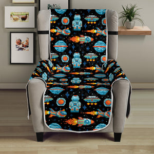 Astronaut And Space Pixel Pattern Print Armchair Protector