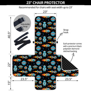 Astronaut And Space Pixel Pattern Print Armchair Protector