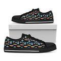 Astronaut And Space Pixel Pattern Print Black Low Top Sneakers