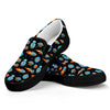Astronaut And Space Pixel Pattern Print Black Slip On Shoes