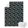 Astronaut And Space Pixel Pattern Print Blanket