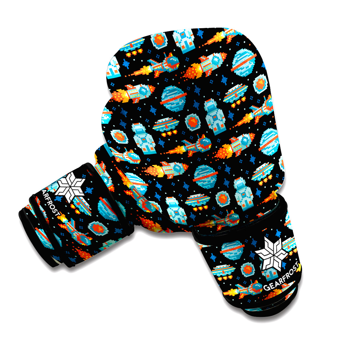 Astronaut And Space Pixel Pattern Print Boxing Gloves