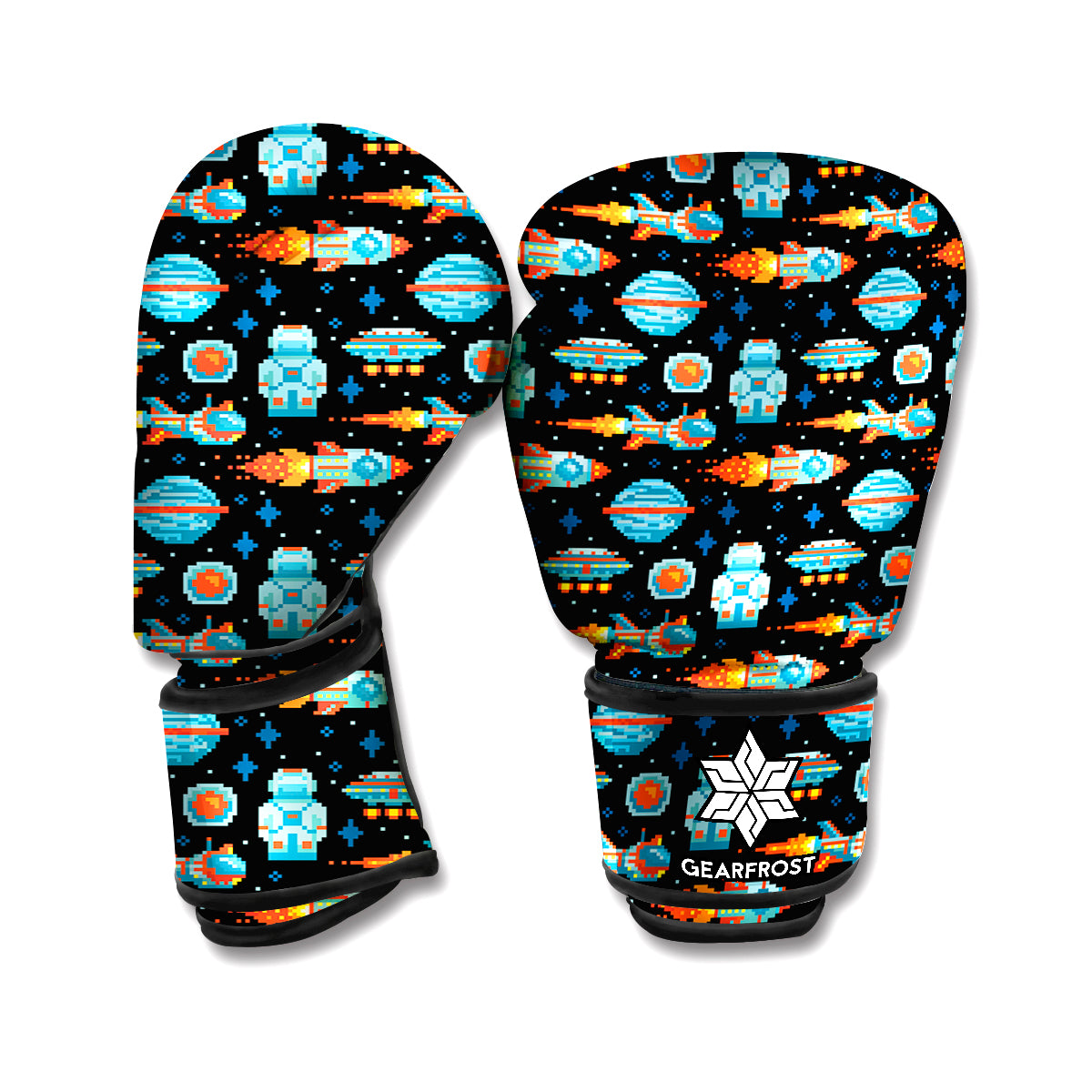 Astronaut And Space Pixel Pattern Print Boxing Gloves