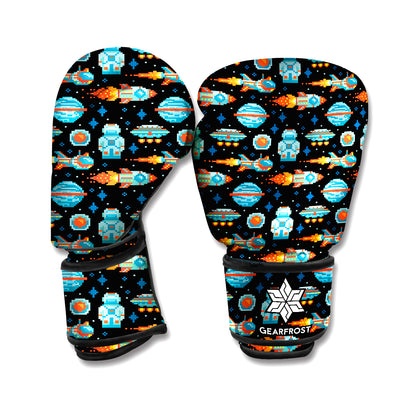 Astronaut And Space Pixel Pattern Print Boxing Gloves