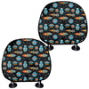 Astronaut And Space Pixel Pattern Print Car Headrest Covers