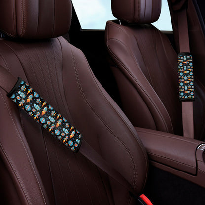 Astronaut And Space Pixel Pattern Print Car Seat Belt Covers
