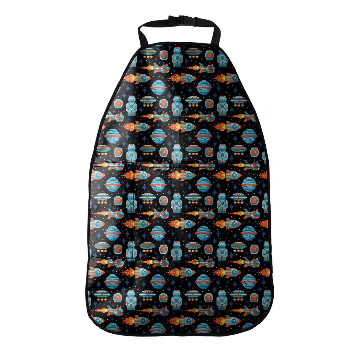 Astronaut And Space Pixel Pattern Print Car Seat Organizers