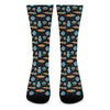 Astronaut And Space Pixel Pattern Print Crew Socks