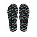 Astronaut And Space Pixel Pattern Print Flip Flops
