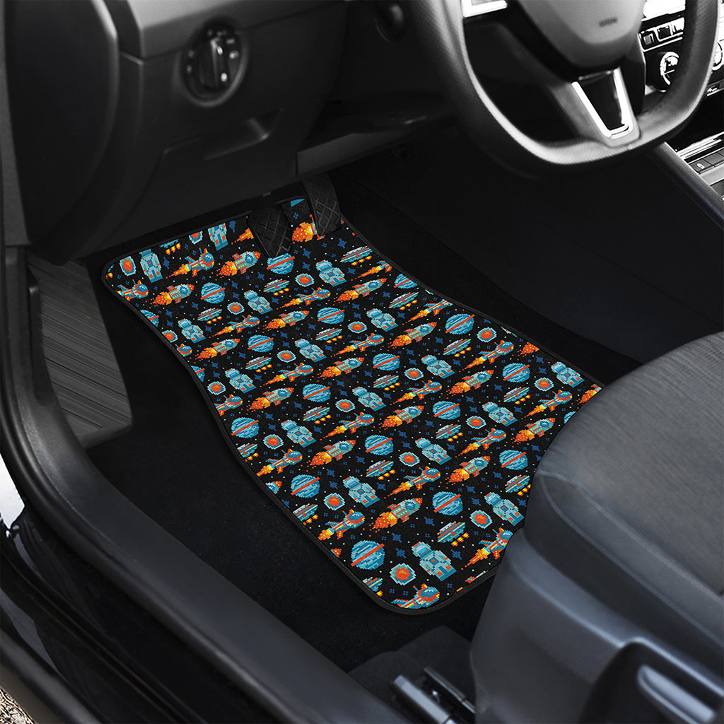 Astronaut And Space Pixel Pattern Print Front Car Floor Mats