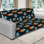 Astronaut And Space Pixel Pattern Print Futon Protector