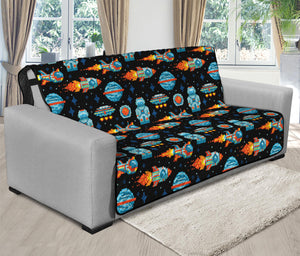 Astronaut And Space Pixel Pattern Print Futon Protector