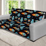 Astronaut And Space Pixel Pattern Print Futon Protector