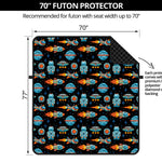 Astronaut And Space Pixel Pattern Print Futon Protector