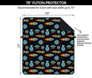 Astronaut And Space Pixel Pattern Print Futon Protector