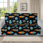 Astronaut And Space Pixel Pattern Print Futon Protector