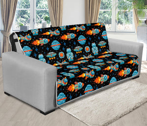 Astronaut And Space Pixel Pattern Print Futon Protector